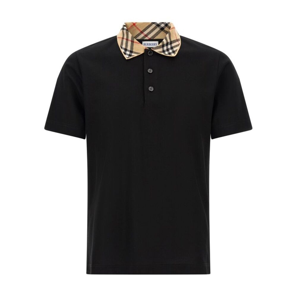 Burberry Black Cotton Polo Men's Shirt